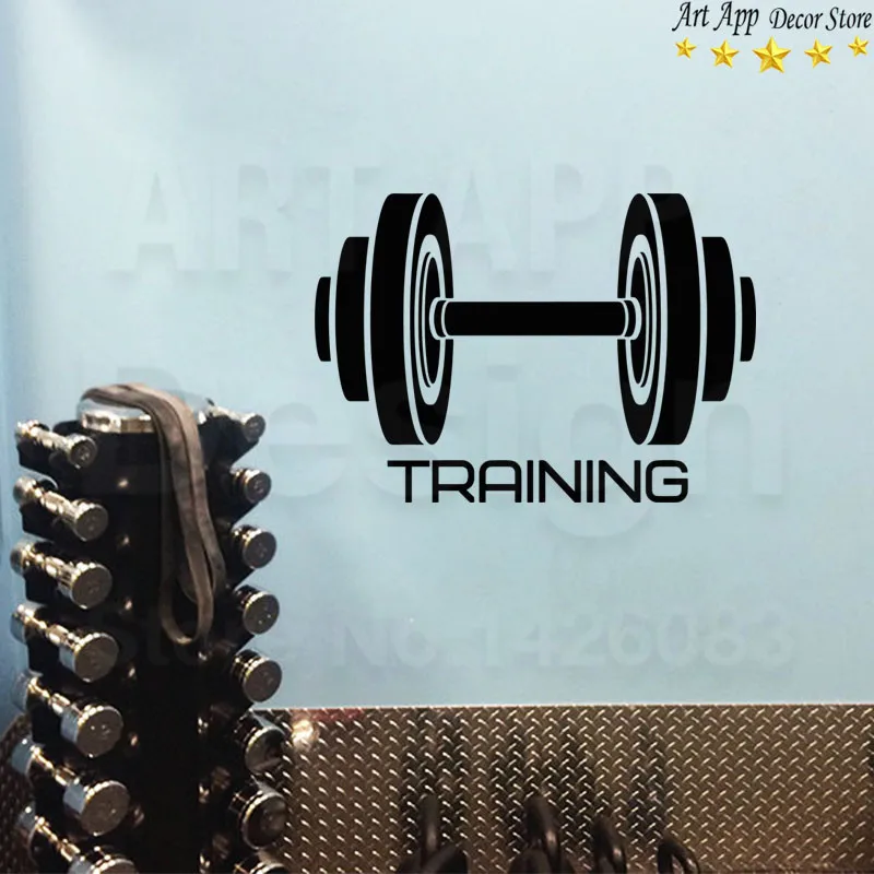 Good quality Art New Design house decor Vinyl dumbbell gym Wall Decals