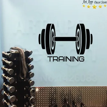 

Good quality Art New Design house decor Vinyl dumbbell gym Wall Decals removable home decoration training sports cheap Sticker