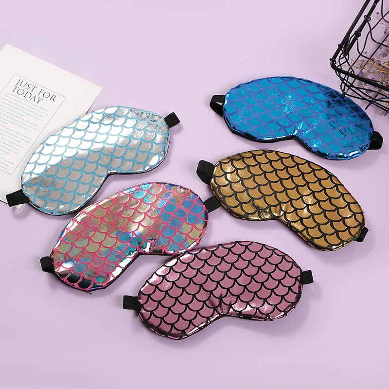 

Fish Scale Eyes Mask Eyeshade Shading Laser Mermaid Sleeping Mask Eye Cover For Travel Relax Aid Blindfold Shades Party Masks