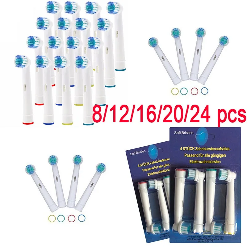 

8/12/16/20/24 Pcs Electric Toothbrush Heads Generic Replacements Compatible with Braun Oral B - Brand New Clean Toothbrush Heads