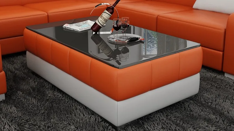 0413-F3007-2 orange sofa