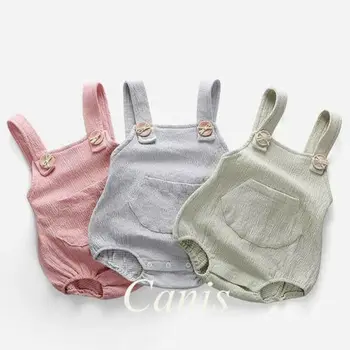 

Casual Summer Solid Cute Infant Kid Baby Boy Girl Sleeveless Romper Jumpsuit Tracksuit Sunsuit Outfits Solid Clothes One-Piece