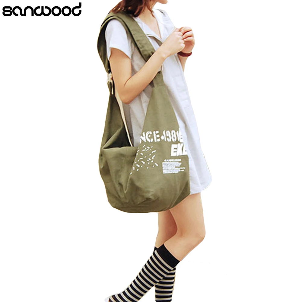 Women's Fashion Letter Print Canvas Crossbody Shoulder Bag Handbag Shopping Bag Women's Fashion Letter Print Canvas Crossbody Shoulder Bag Handbag Shopping Bag