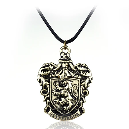 Знак школы Хогвартс ожерелье Гриффиндор Слизерин Ravenclaw значок с эмблемой пуффендуй булавка Макси массивное ожерелье фанатов сувенир подарки - Окраска металла: bronze