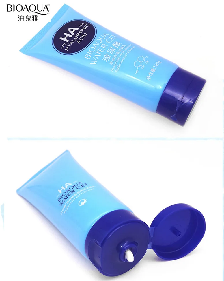 BIOAQUA Hyaluronic Acid Facial Cleanser Rich Foaming Cleansing Moisturizing Oil Control Hydrating Face Skin Cleansing Care 2