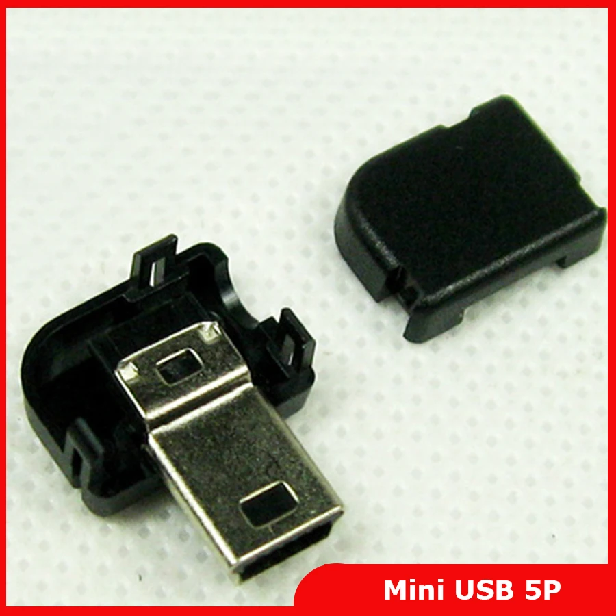 

Free shipping 10pc DIY Right Angel 90 Degree Long Mini USB Type B Male 5pin three Piece Assembly Connector Plug Socket