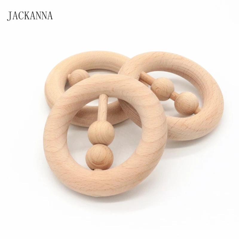 wooden rattle teether