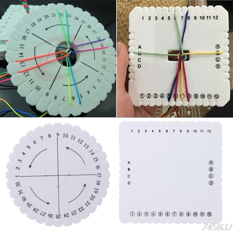 

2Pcs/set Round And Square Kumihimo Beading Cord Disc/Disk Braiding Braided Plate G22 Drop ship