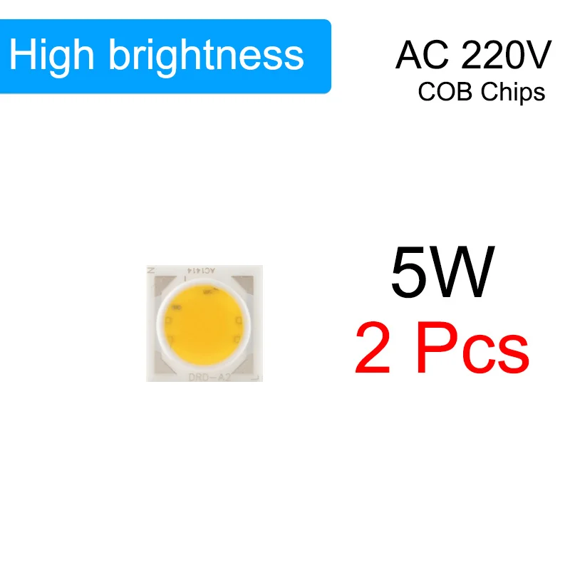 Зеленый глаз AC 220 В 5 Вт~ 100 Вт интегрированный COB светодиодный чип 50 Вт 30 Вт 20 Вт 10 Вт смарт IC драйвер люменов для DIY прожектор - Испускаемый цвет: COB 5W 2PCS