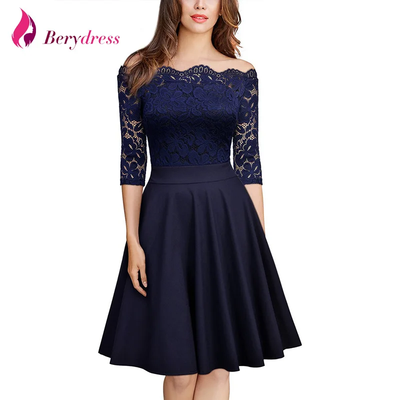 Женское винтажное Кружевное Платье До Колена Berydress повседневное короткое платье