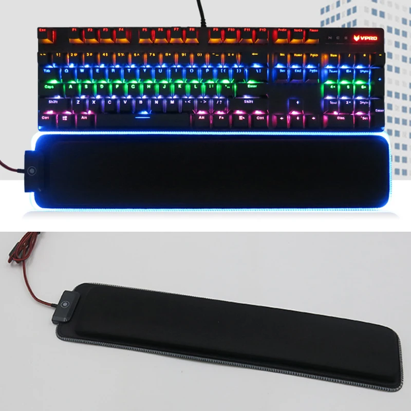 470*100 игровая клавиатура RGB Pad 8 цветов светодиодный USB 1,4 м кабельная клавиатура ручная подкладка для запястья с обработанным краем водонепроницаемый Противоскользящий