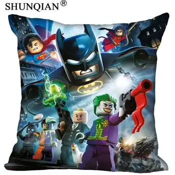 

Nice Logo Batman Pillowcase Satin Fabric Pillow Cover Square Zipper Pillow Cases Home Office Wedding Decorative Friend Gift