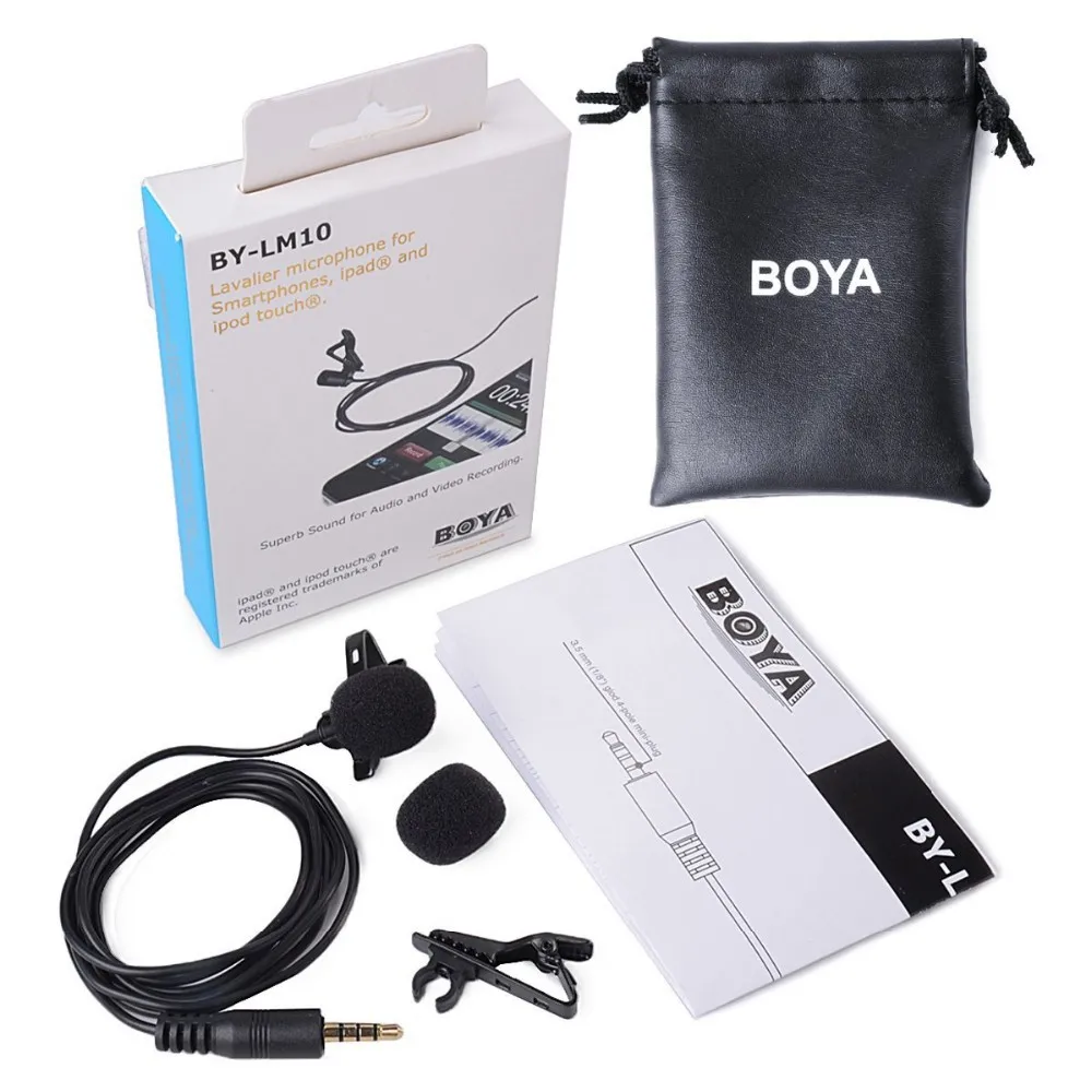 BOYA BY LM10 всенаправленный петличный микрофон для IOS iPhone 7 6 6s 5 4s Sumsang GALAXY Смартфон Xiaomi
