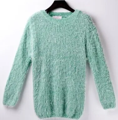 Пуловеры Обычный полный осенний Свободный пуловер с круглым вырезом с длинным рукавом джемпер женский свитер осенний кардиган вязаный Топ - Цвет: 2