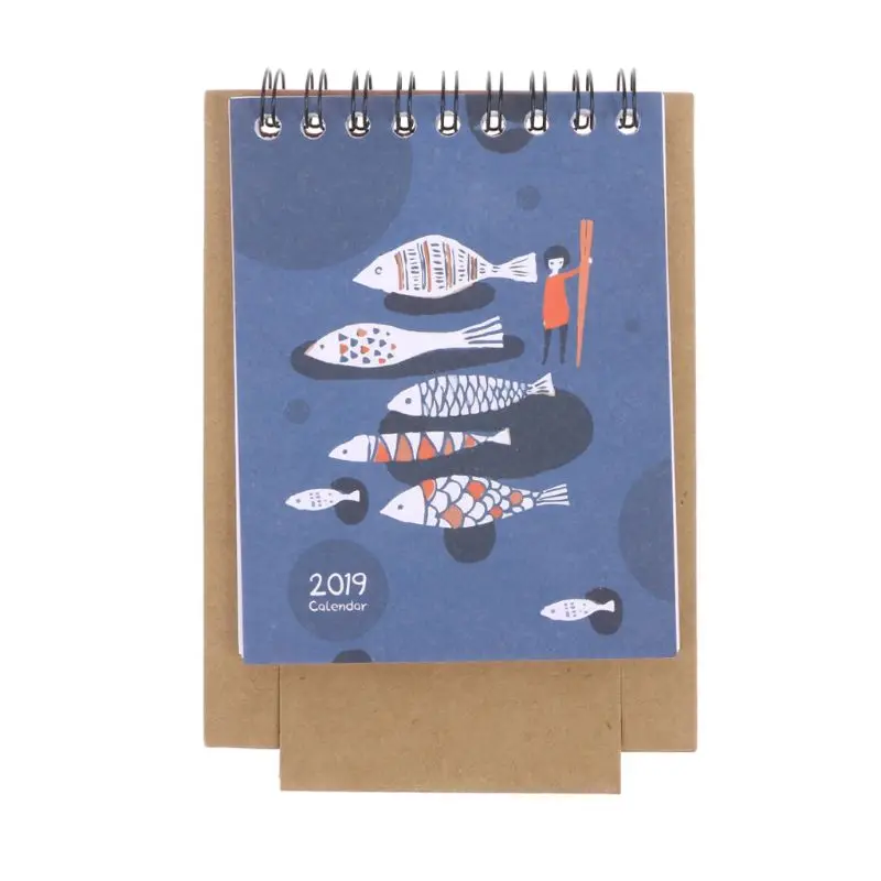 Милый мультяшный Настольный бумажный календарь Многофункциональный график план Блокнот