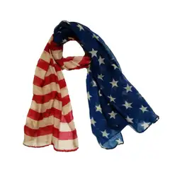 Мягкая осень-зима Infiniti Отечественная США американский флаг тема шарф Шарфы для женщин Обёрточная бумага