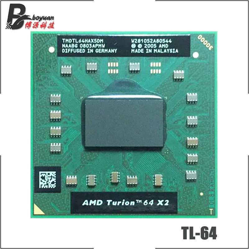 AMD Turion 64 X2 Мобильная технология TL-64 TL TL64 2 ГГц двухъядерный двухпотоковый ЦПУ