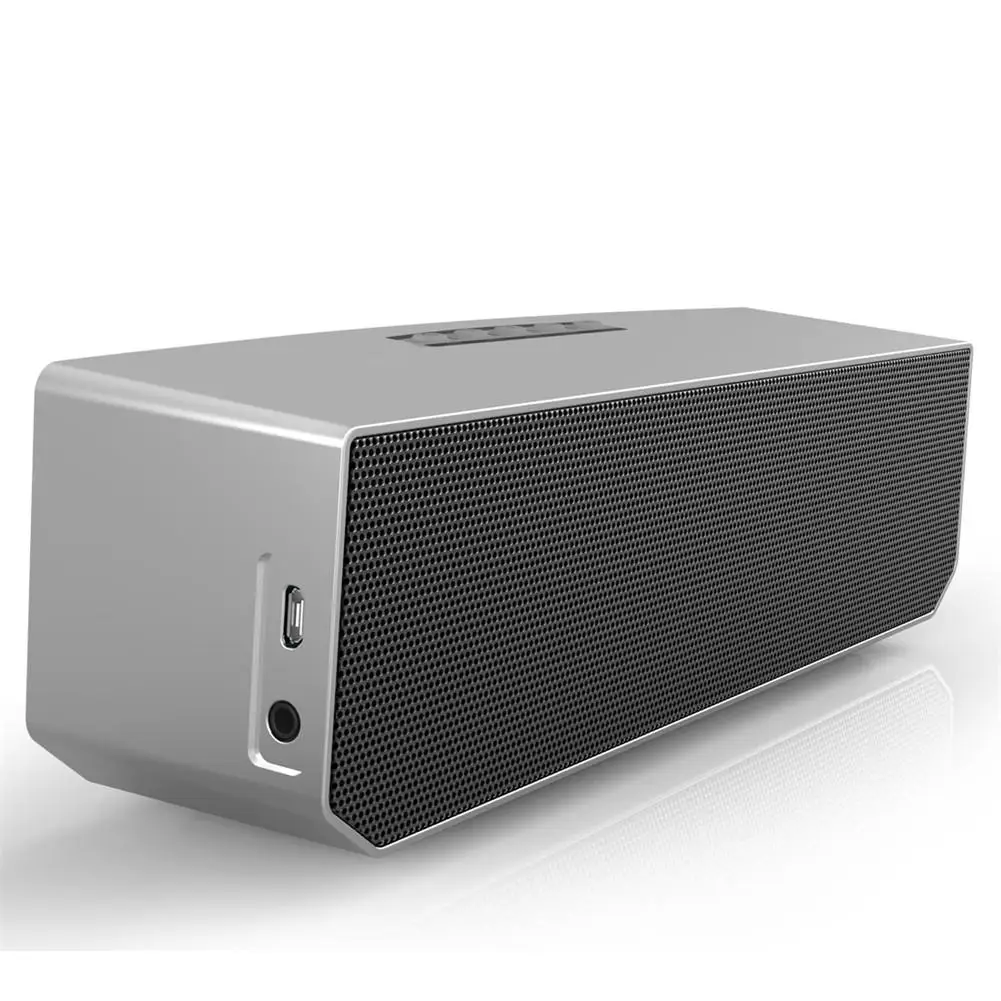

Mini Bluetooth Wireless Speaker Portable Stereo Music Handheld Speaker High Power Plug-in Audio Voice Box Loudspeaker Silver