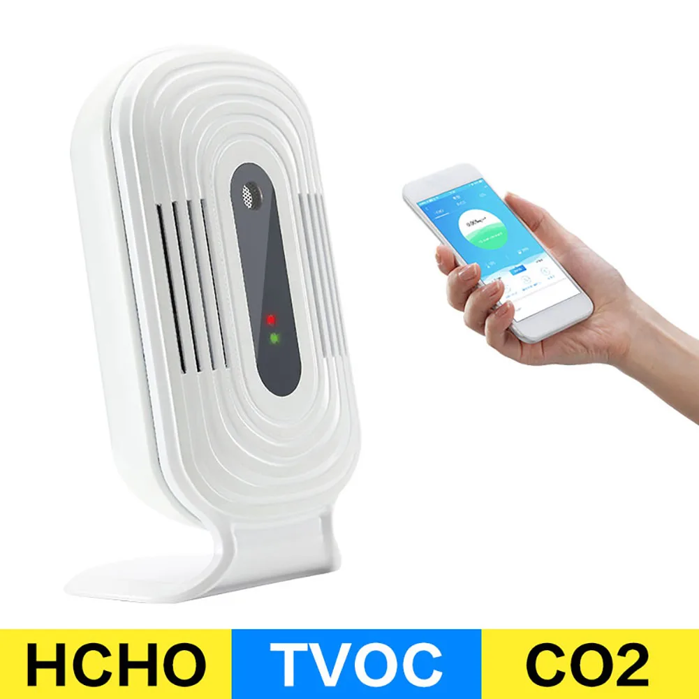Умный Wi-Fi измеритель качества воздуха тестер CO2 HCHO TVOC PM2.5 метр детектор газа датчик температуры и влажности монитор Detecto
