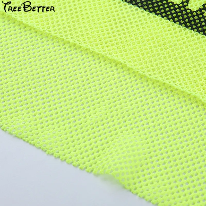 Streetwear Neon Green Mesh fishnet crop top smock long sleeve letter print summer cropped t shirt feminist harajuku kawaii Streetwear Neon Green Mesh fishnet crop top smock long sleeve letter print summer cropped t shirt feminist harajuku kawaii