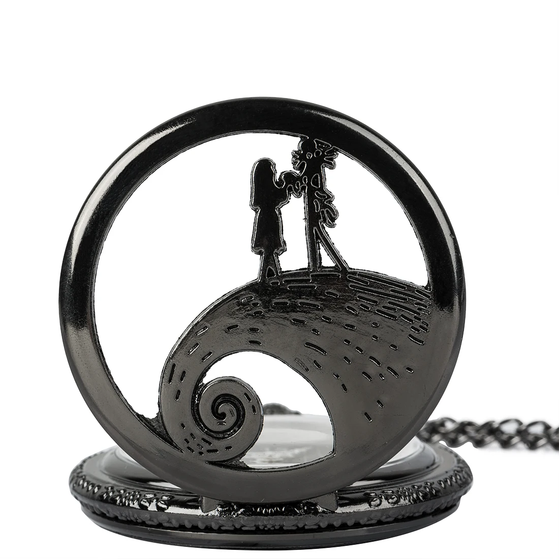 

1Pcs Burton Movie Kid Toys Watches Fashion Black Quarzt Pocket Watch Gifts Item couple pocket watch Vintage Chain