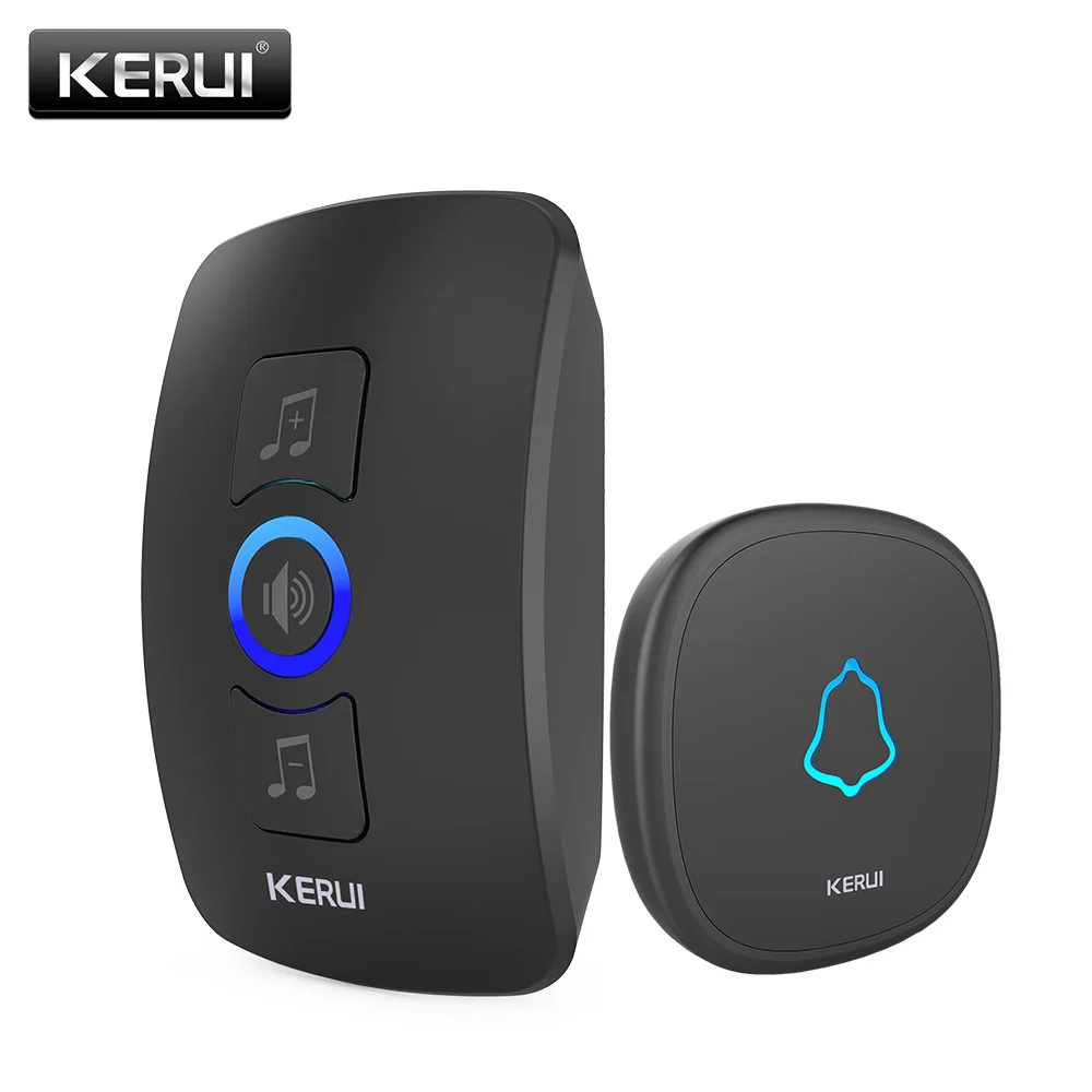 Беспроводной дверной звонок KERUI, водонепроницаемый Светодиодный светильник с сенсорной кнопкой, беспроводной Умный домашний дверной звонок, Набор колокольчиков с 32 звонками, дверной звонок, сигнализация - Цвет: kit4