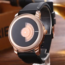 font b Luxury b font Mens Watch Rose Gold Case Colors Turntable Dial Quartz font