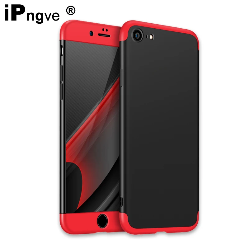 

ipngve 3 In 1 360 Full Cover Case For iPhone 7 Hard Plastic Anti-knock Matte Phone Bags Fundas Coque For iPhone 7 Plus