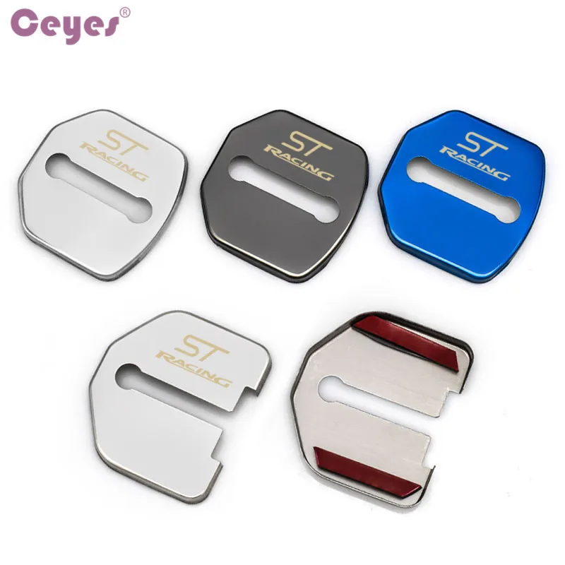 

Ceyes Car Styling 4pcs Car Buckle Case For Ford Focus 3 MK3 ST Racing Escape Badge Auto Door Lock Cover Accessories Car-Styling