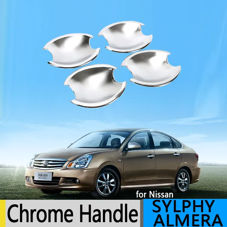 Для Nissan Almera Bluebird Sylphy G11 2006 2015 роскошные хромированные покрытия для дверных ручек