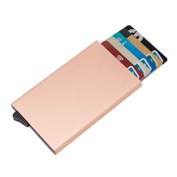 

High-Grade Alumina Solid Color Automatic Pop-Up Anti-Theft Bank Card Box Credit Passport Card Bag ID Passport Card Wallet