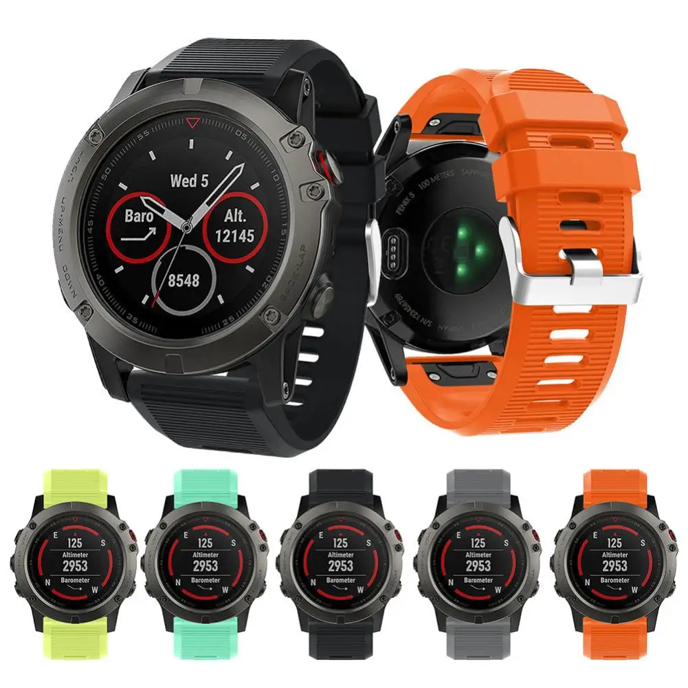 

Replacement Sports Soft Silicone Wristband Watch Strap for Garmin Fenix5X Plus
