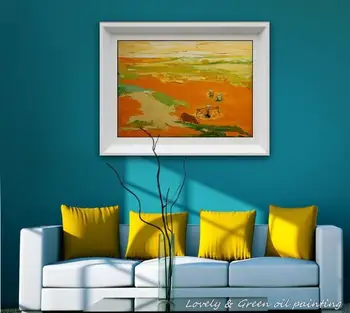

Unframed Paintings Hand Painted Wall Art Laterite Plateau Scenery Oil Painting On Canvas Decorative Picture For Living Room