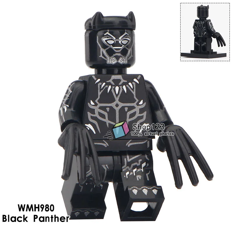 

Single Sale Black Panther T'Challa The King of Wakanda Fantastic Four Marvel Comics Super Heroes Building Blocks Children Toys