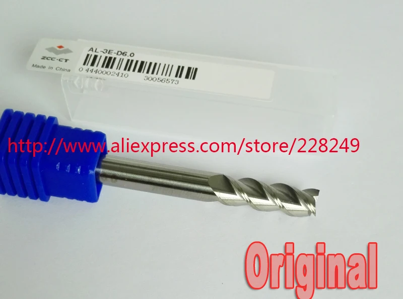 

1pc 6mm Al-3E-D6.0 Original ZCC.CT 3 flutes Carbide Flat endmill for Aluminum milling cutter tools CNC Router bits