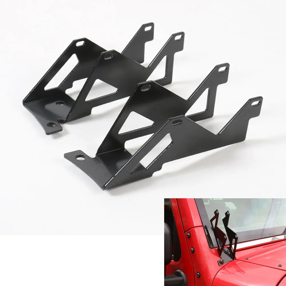 2 Colors Dual 3" LED Light Bar A pillar Mounting Brackets Kit 2pcs/pair