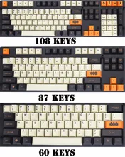 Carbon 108/125 Keys PBT Cherry Original Height Keycap Dye-Sublimated Keycap for Mechanical Keyboard