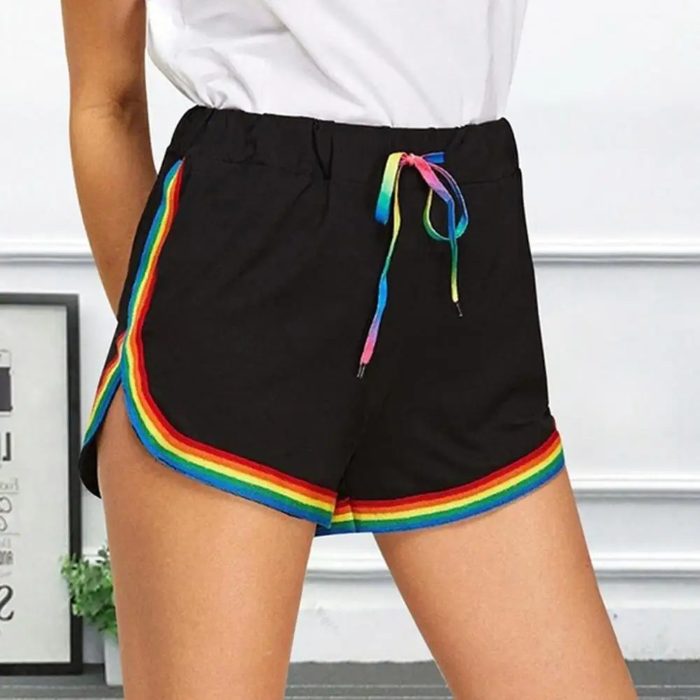 

Hot Summer Casual Shorts Beach High Waist Short Fashion Lady Women Casual Shorts Workout Waistband Skinny Silk Slim Beach SO3