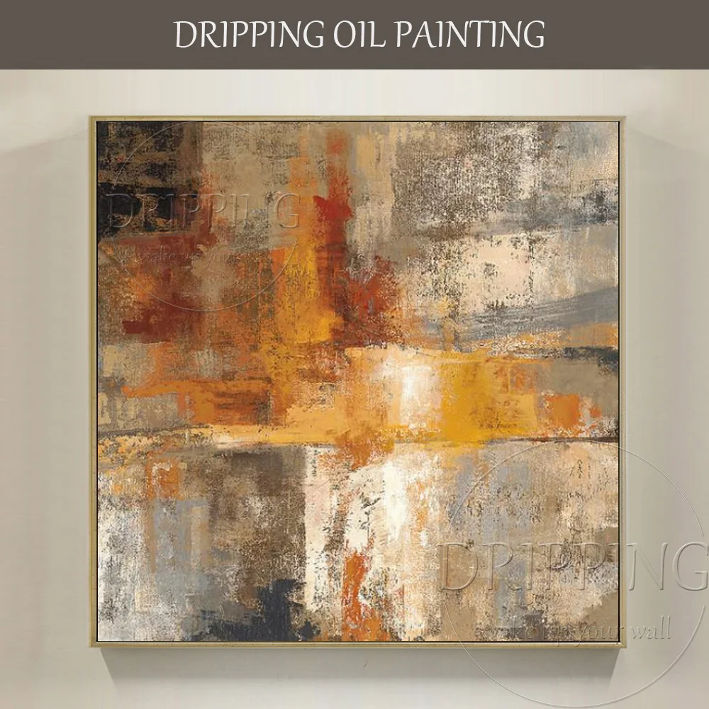 

Artist Hand-painted High Quality Modern Abstract Oil Painting on Canvas Abstract Yellow Oil Painting for Living Room Decoration