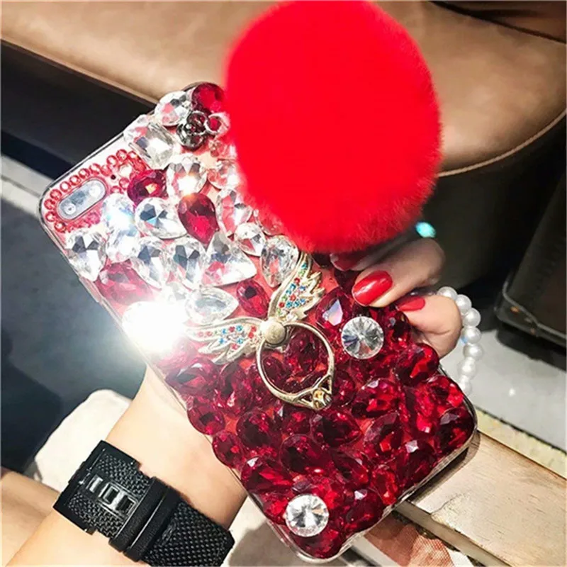 

1Pcs Glitter Luxury Crystal Rhinestone Diamond Bling Fur Phone Case For Samsung Galaxy M10 M20 M30 A10 A20E A30 A40 A50 A60 A70