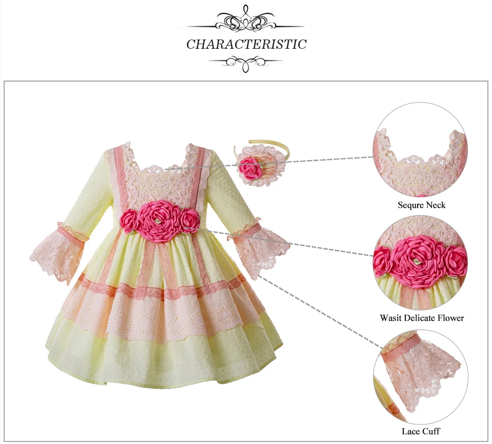 Pettigirl/желтое весенне-летнее платье для девочек; розовое платье принцессы с цветочным рисунком для свадебной вечеринки; кружевное свадебное платье с цветочным рисунком; G-DMGD112-B470