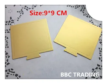 

Square Type Size 9*9 cm 100 pcs/lot Cake Mould Tool Gold Cake Base Board of Bakeware Cake Tool