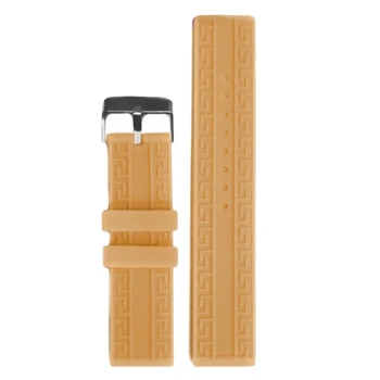 

20mm Camel Brown Color Silicone Jelly Rubber Unisex Watch Band Strap WB1064D20JB