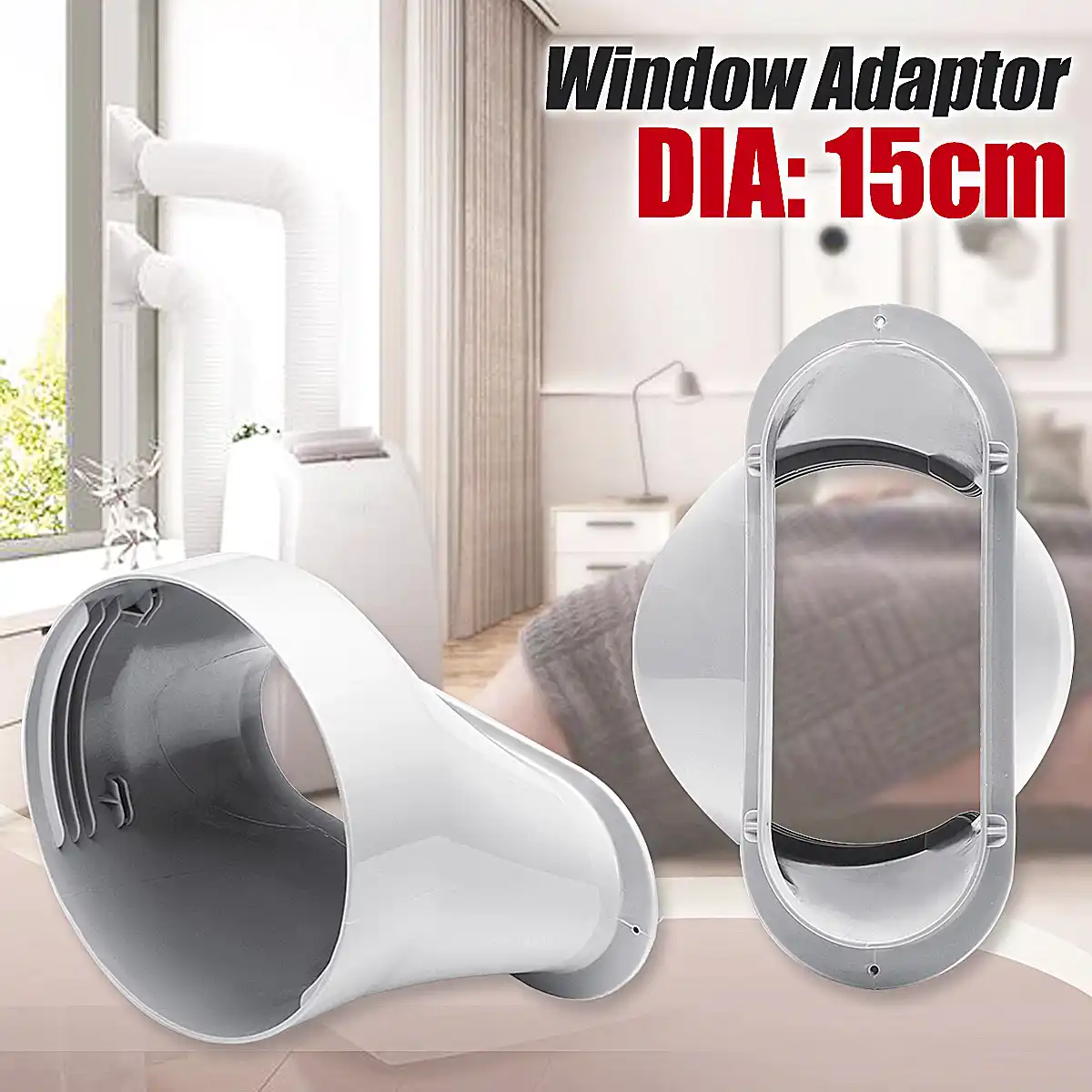 13cm Air Conditioner Window Adapter PVC Exhaust Pipe Flat Nozzle Portable Air Conditioner Exhaust Hose Connector Mobile Air Conditioning Accessories 