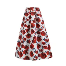 Feitong Женская юбка Повседневная Цветочная Печать Женская высокая талия трапециевидная Длинная пляжная Печать Женская Harajuku плиссированная юбка# g50