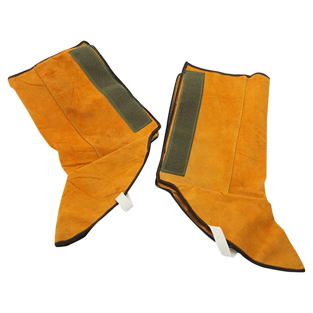 Chaussures longues en cuir pour soudage sur le lieu de travail, bottes,  Leggings de Protection contre le feu, couvre-pieds de soudeur - AliExpress