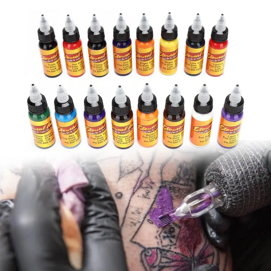 16 цветов микроблейдинг тату набор чернил долговечная подводка для глаз краски для татуажа бровей чернила a
