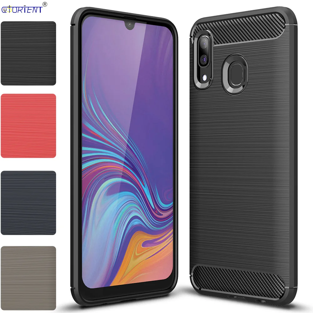 

Bumper Case for Samsung Galaxy A40 2019 Carbon Fiber Silicone Matte Soft Cover SM-A405FM/DS SM-A405FN/DS SM A405FM/DS A405FN/DS