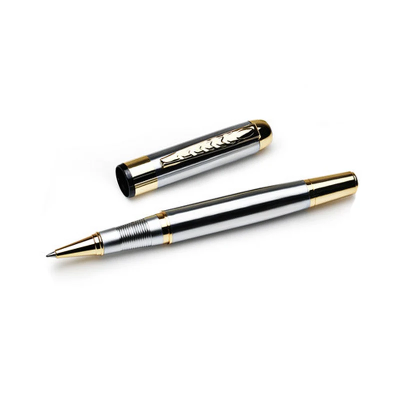 Лучший дизайн из нержавеющей стали, Металлическая Ручка-роллер из серебра и золота,, лучший подарок для отца на день рождения