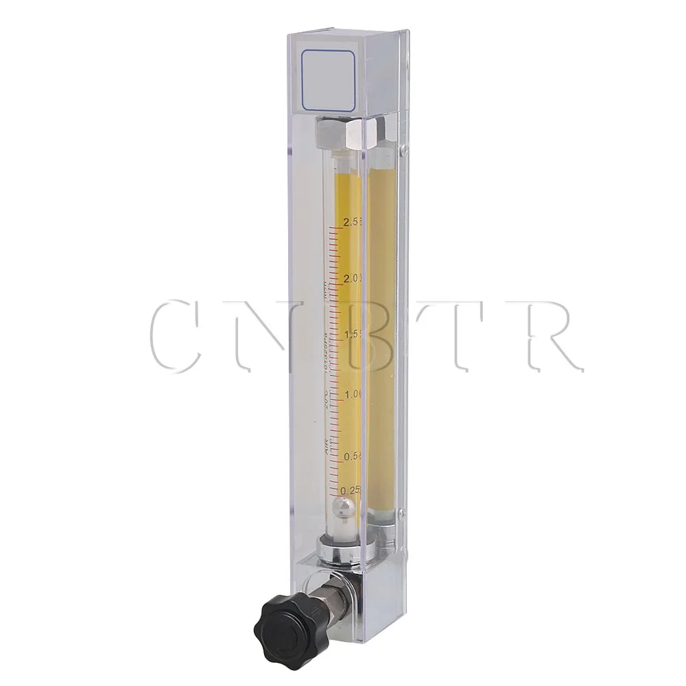 

CNBTR Silver Metal Acrylic LZB-10 Oxygen Flowmeter 250-2500L/H Air Gas Flow Measuring Instrument